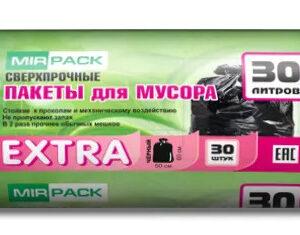 Мешки ПНД MIRPACK "EXTRA" 30 л, 30 шт, 12 мкм, 50*60см, черные (1/24)