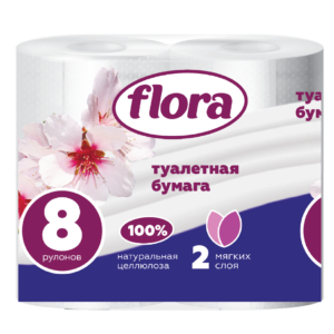ТБ Флора 2 сл. 8 рулон. (1/6)