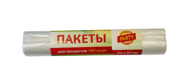 Пакеты для продуктов 100 штук, 24*37см, в рулонах (1/80)