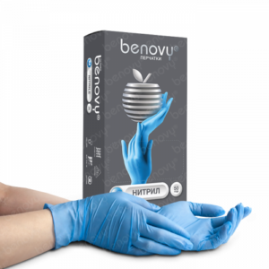 Перчатки «BENOVY» нитрил 100шт M (1/10)