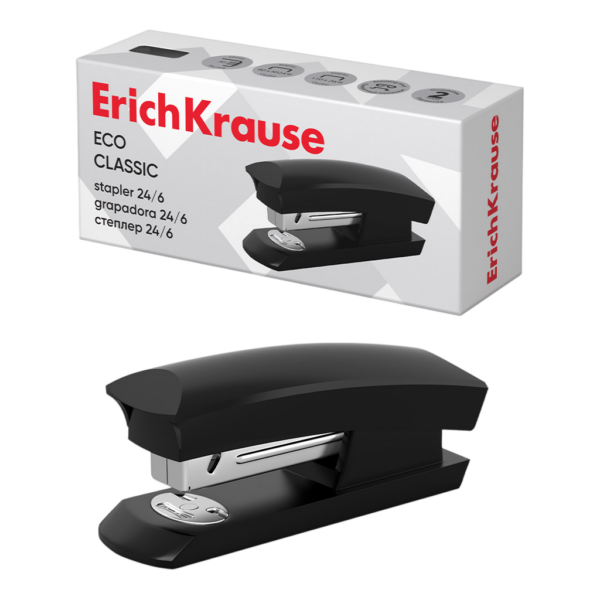Степлер №24/6 ErichKrause Eco Classic до 30 листов, ассорти (в коробке по 1 шт.)